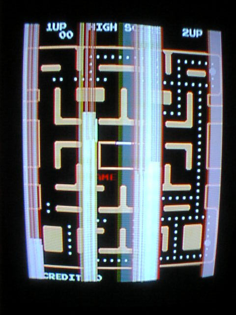 ms pacman horizontal lines